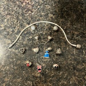 Pandora bracelet with Disney charms